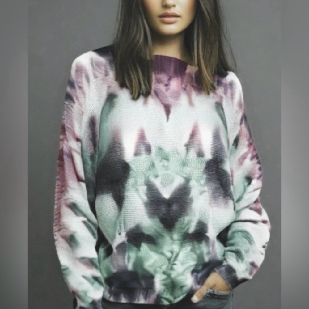 ANTHRO Anna Melani Abstract Tie Dye Sweater L Oversized Watercolor